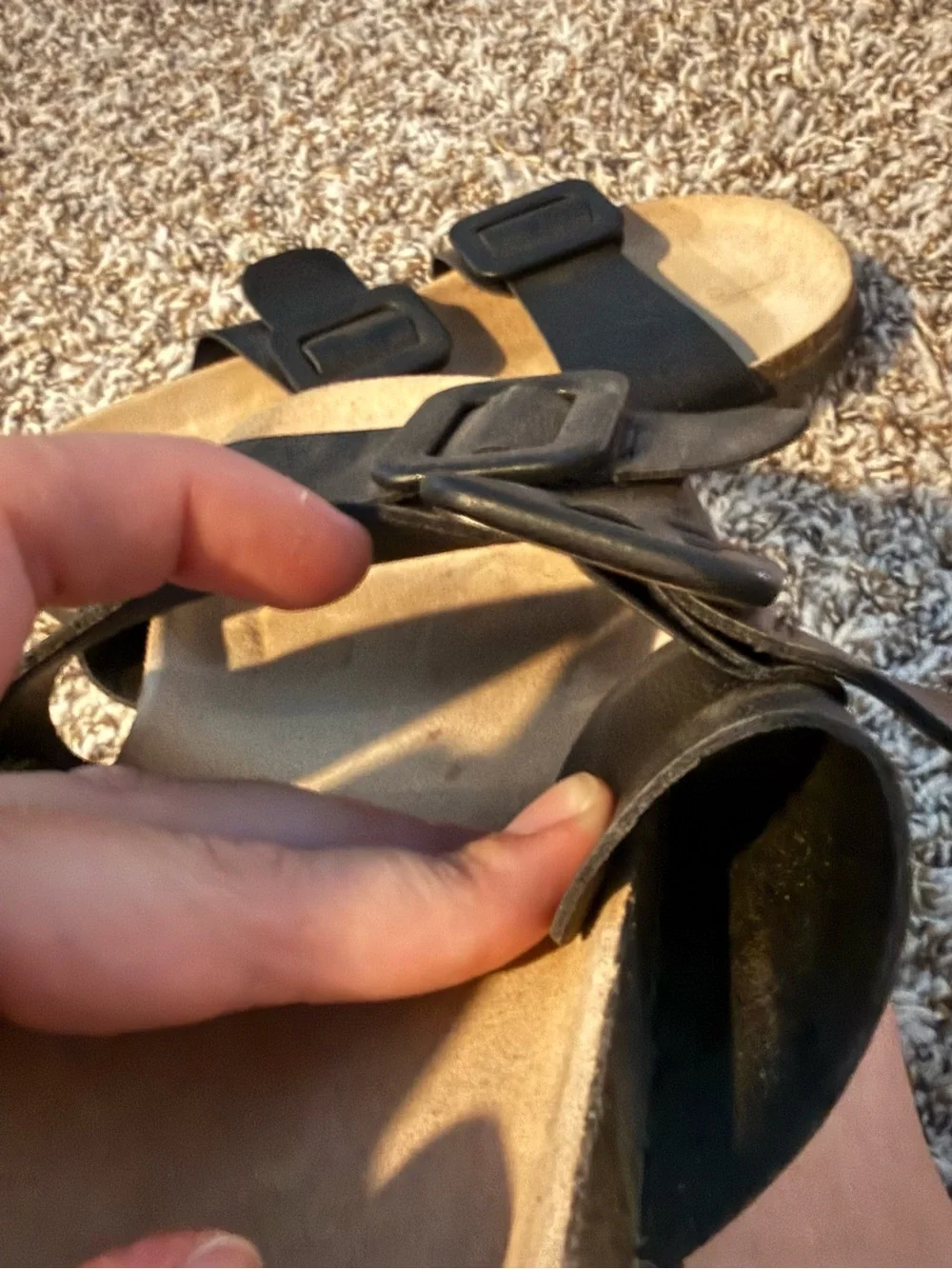 Old Navy Black Double-Buckle Slide Sandals